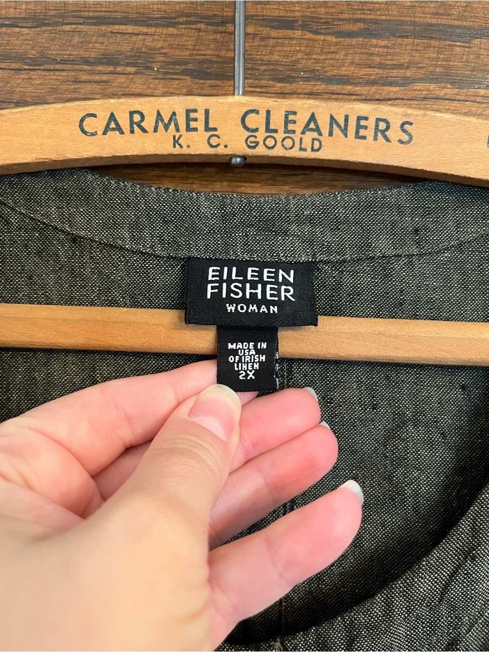 Eileen Fisher 3-Piece Irish Linen Gray Jacket, Tank, Skirt, 2X - Picture 10 of 16